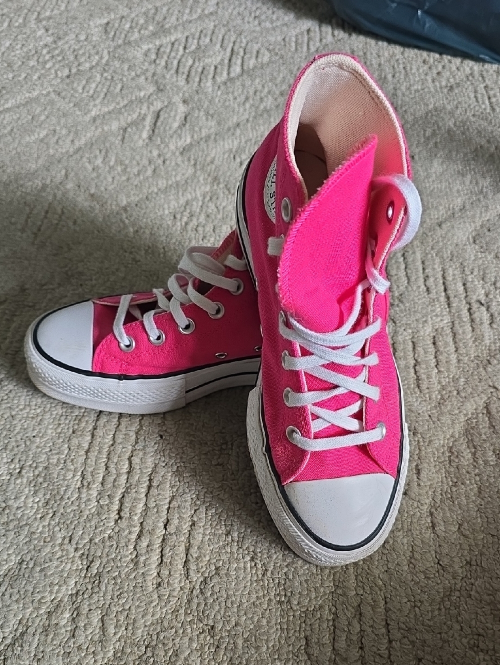 Converse Hot Pink High-Top Canvas Sneakers